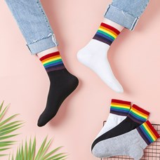 女士supima棉时尚运动中筒袜