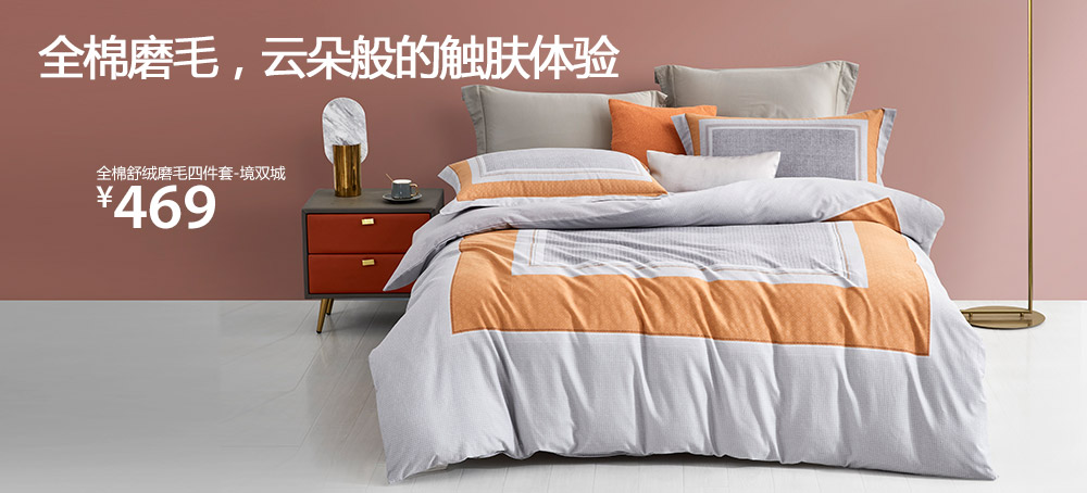 全棉舒绒磨毛四件套(境双城)